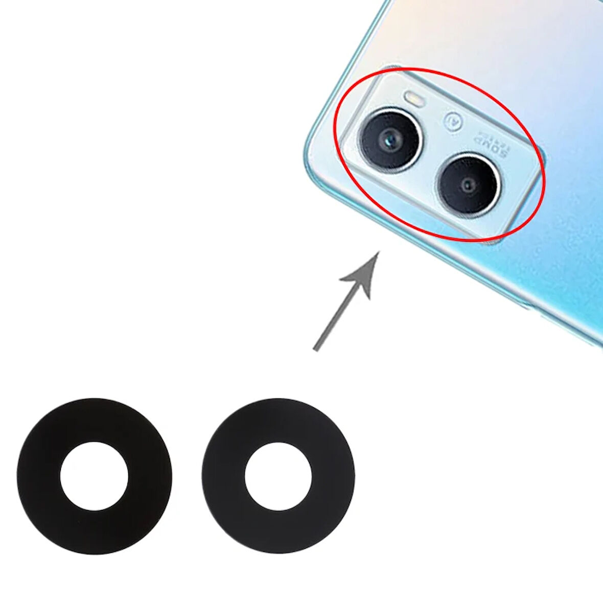Oppo A96 Uyumlu Kamera Lensi Cam CPH2333
