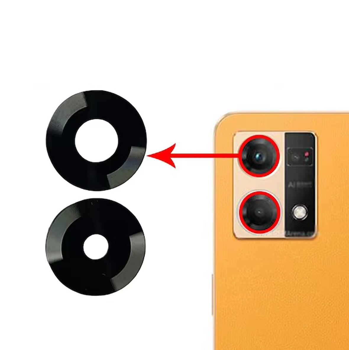 Oppo Uyumlu Reno7 4G Kamera Lensi Cam CPH2363