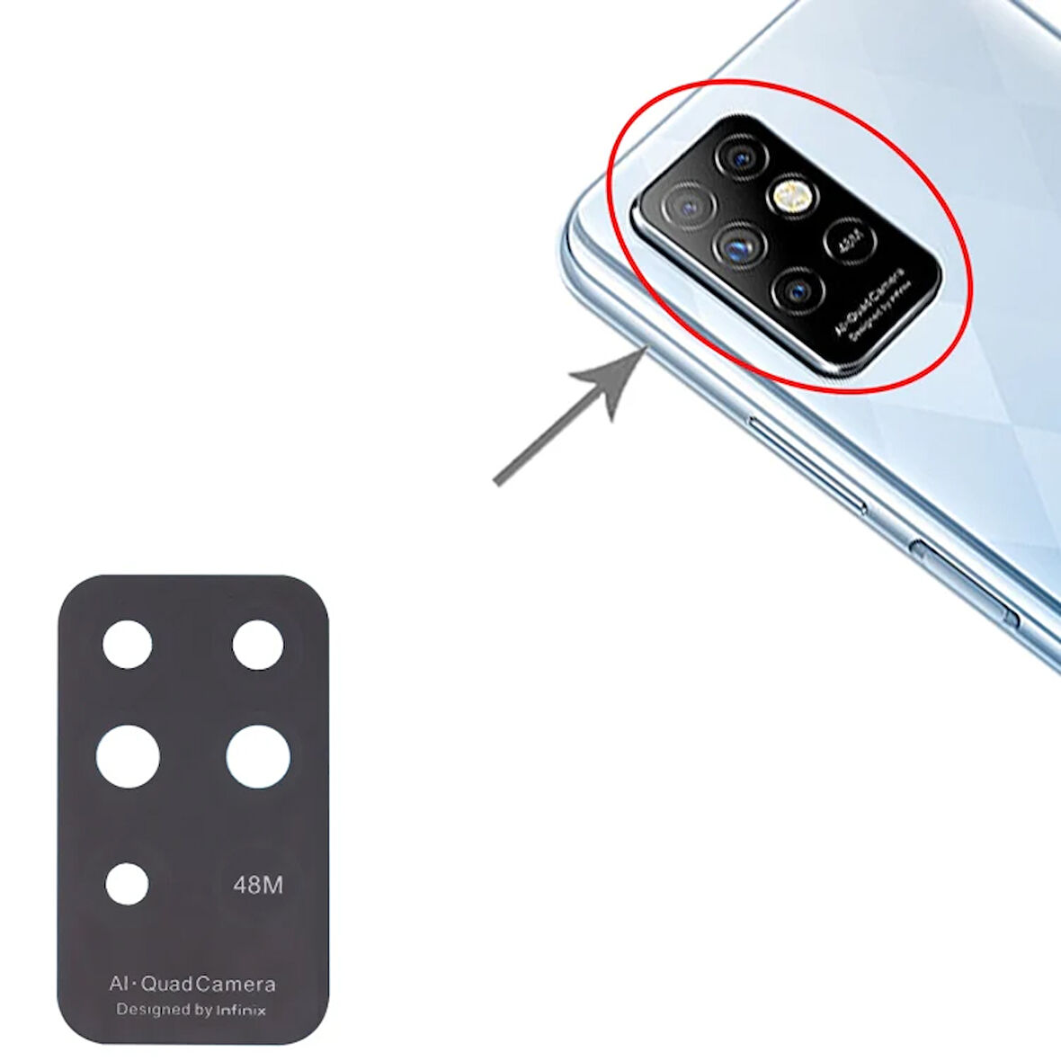Infinix Uyumlu Note 8i Kamera Lensi Cam X683, X683B