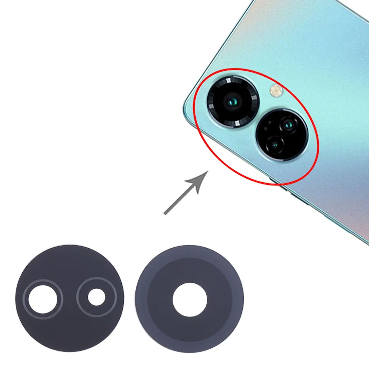 Tecno Uyumlu Camon 19 Pro Kamera Lensi Cam CI8, CI8n