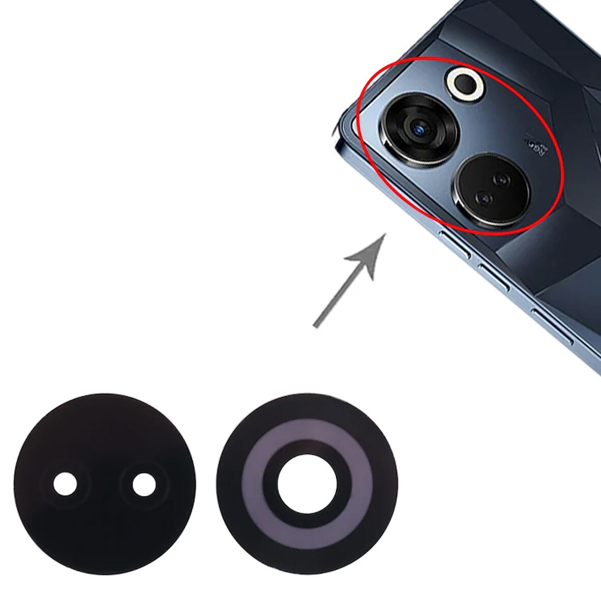 Tecno Uyumlu Camon 20 Pro Kamera Lensi Cam CK7n