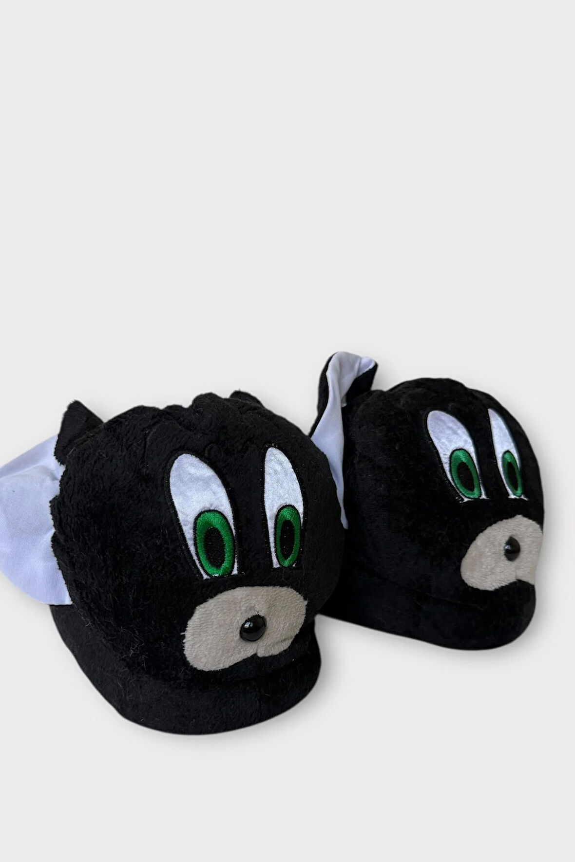 Kadın Sevimli Hayvan Figürlü Panduf Ev Botu SİYAH