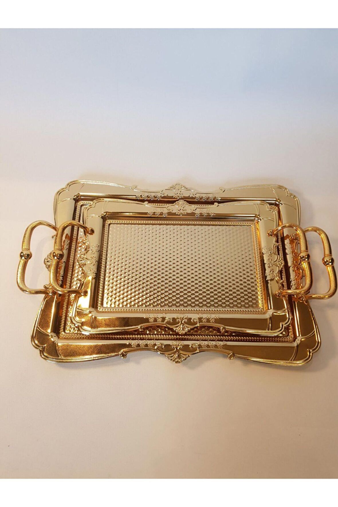 Dalgıç 2'li Gold Metal Tepsi