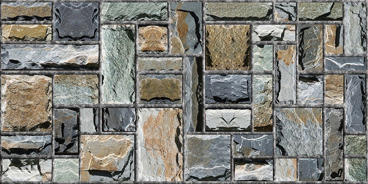 Ramsoy Kare Taş Desen Strafor Panel 100x50 cm - Model 110-8