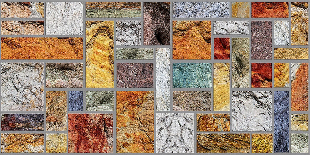 Ramsoy Kare Taş Desen Strafor Panel 100x50 cm - Model 110-1
