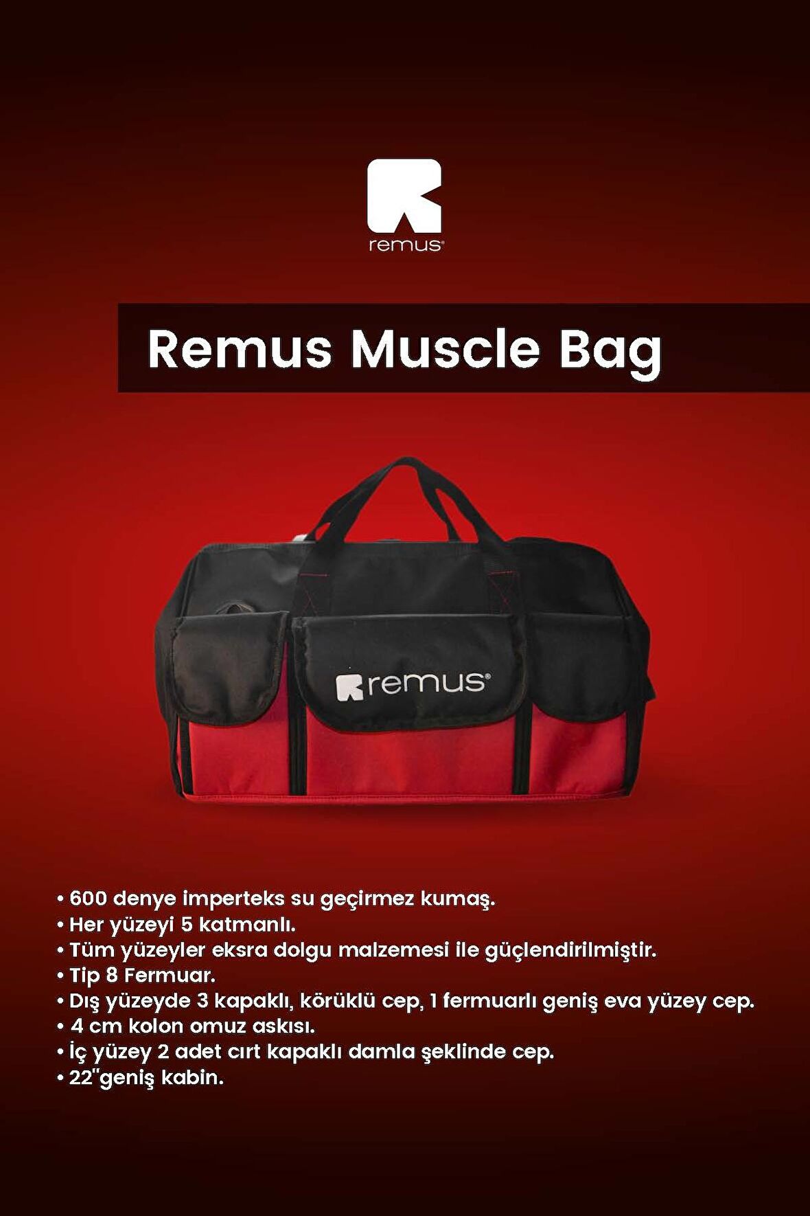 Remus Muscle Profesyonel 18’’ Bez Takım-Alet Çantası RMS10011351