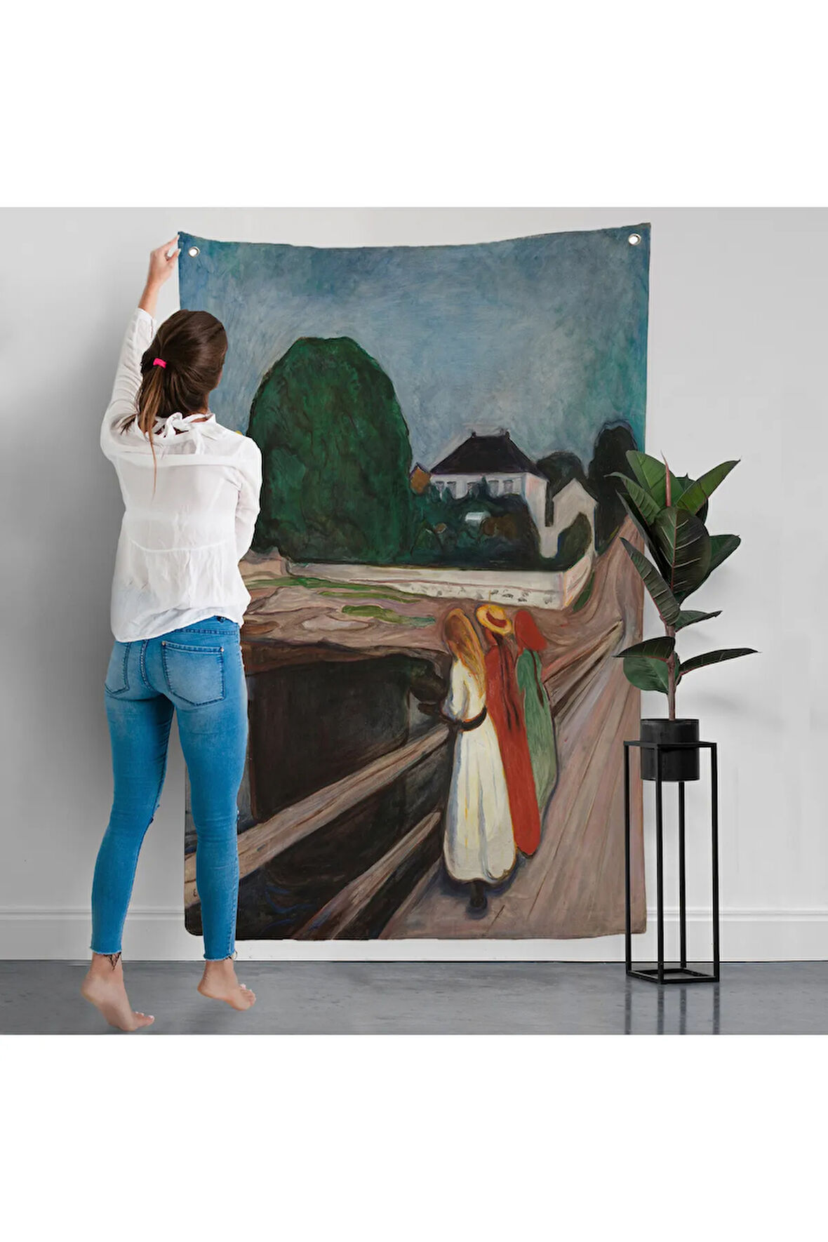 Edvard Munch - Köprüdeki Kızlar Duvar Örtüsü - The Girls on the Bridge-7429