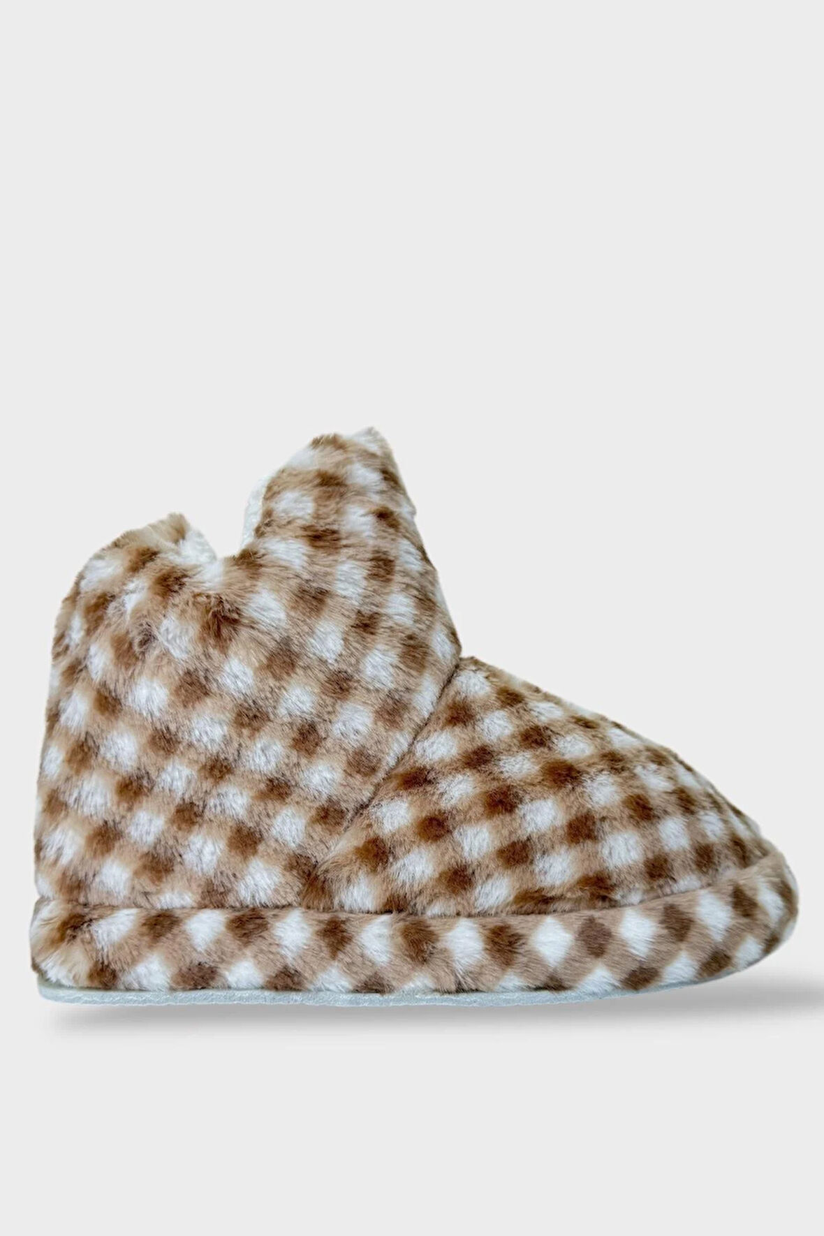 Kadın Piti Kareli Ev Botu Panduf VİZON