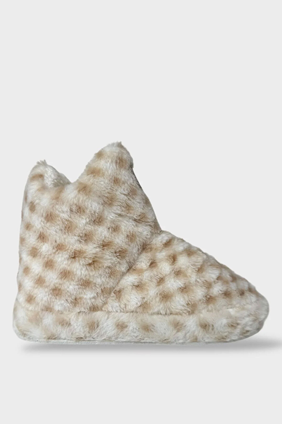 Kadın Piti Kareli Ev Botu Panduf BEJ