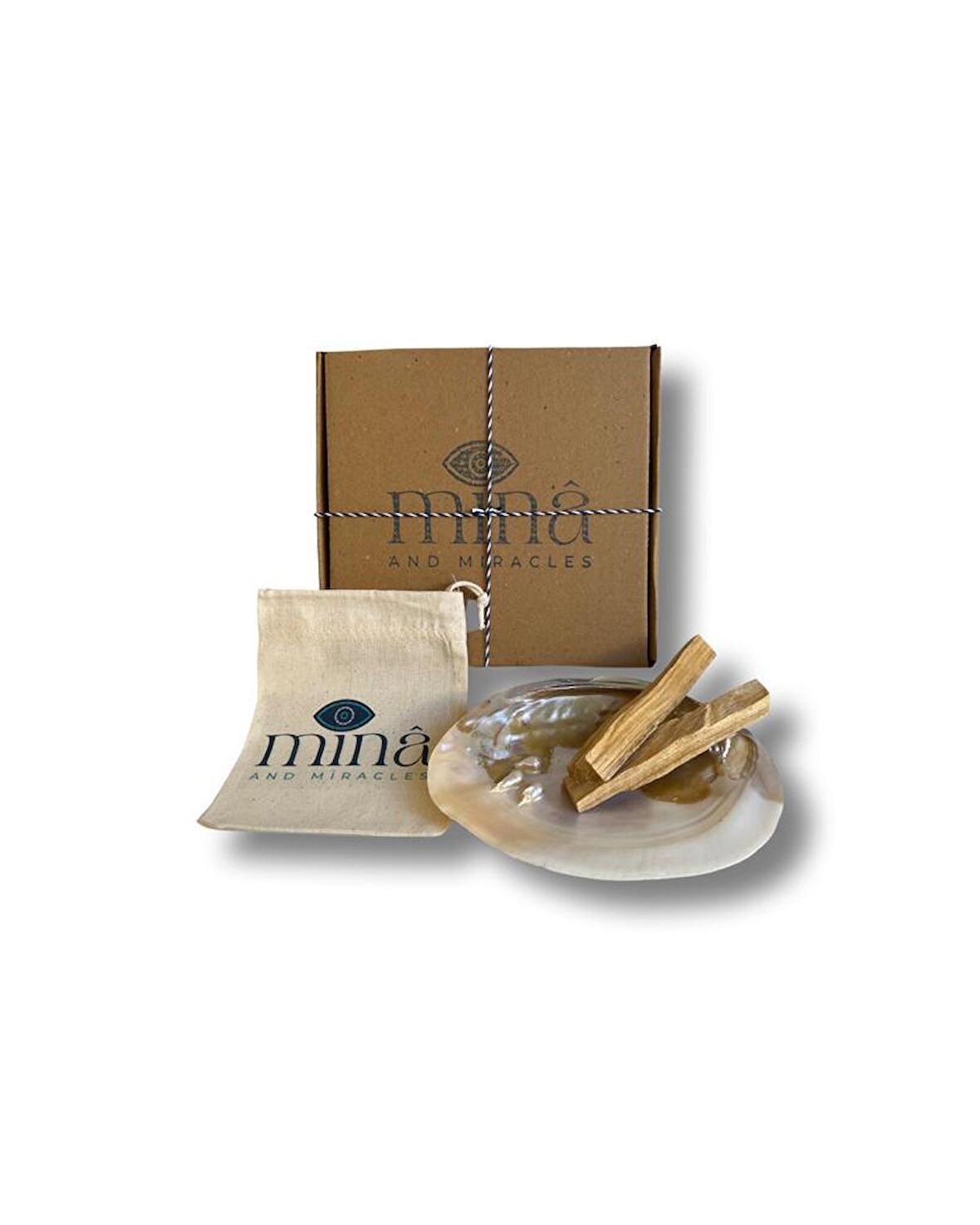 Palo Santo Başlangıç Mini Set: Palo Santo Ağaç Tütsü, Incili Sedef Deniz Kabuğu Tütsülük Ve Tuz