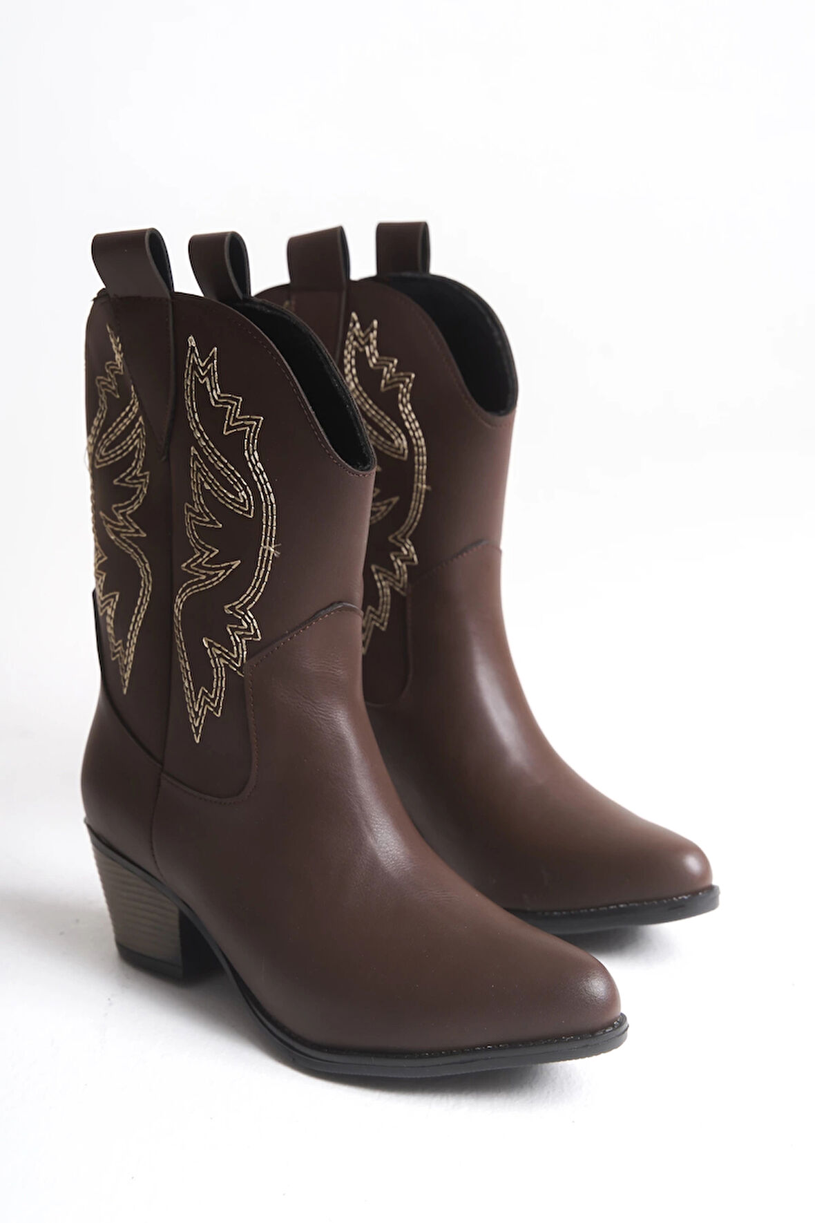 Bertha Yeni Sezon Kahve Deri Kovboy Bot