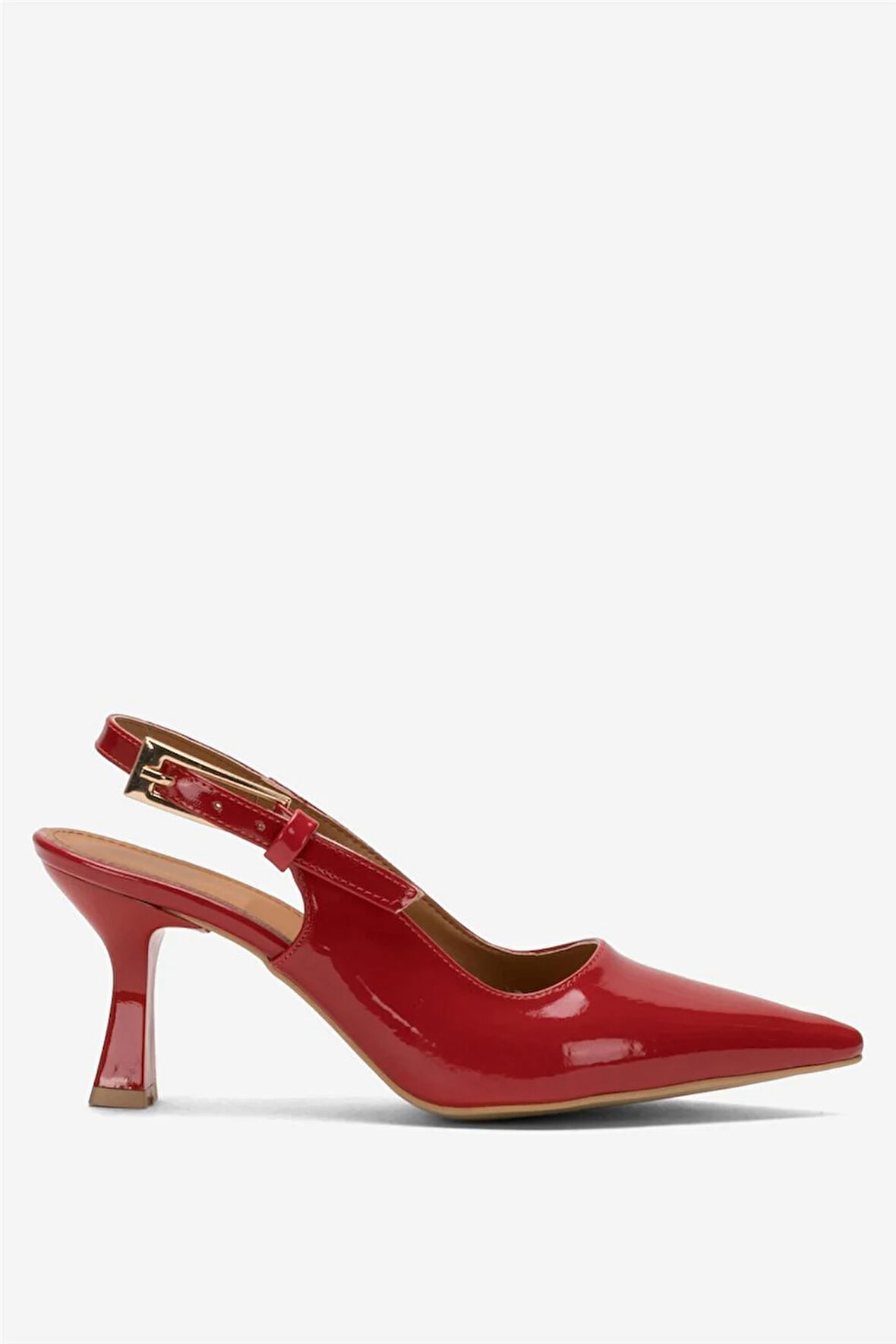 Kadın Sivri Burun Arkası Açık 8 Cm Topuklu Ayakkabı KIRMIZI