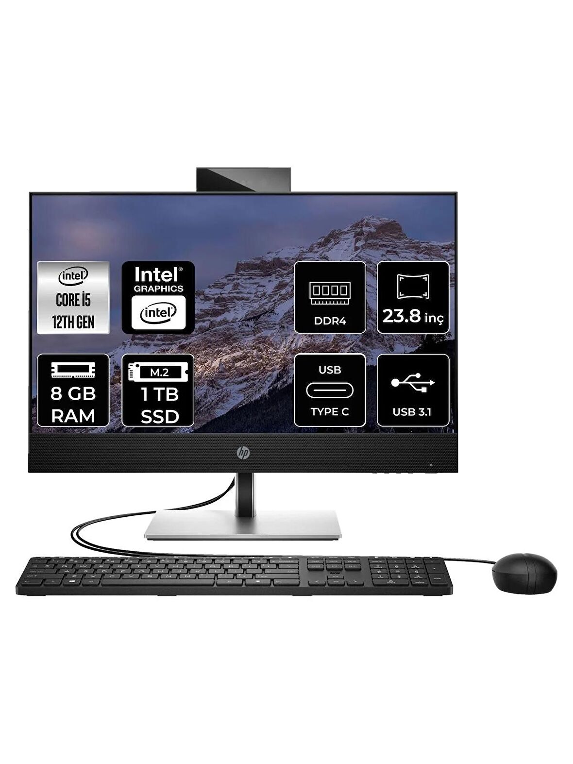 HP PROONE 440 G9 i5 12400T 8GB RAM 1TB SSD 23.8" FHD FDOS ALL IN ONE PC 6D379EA 