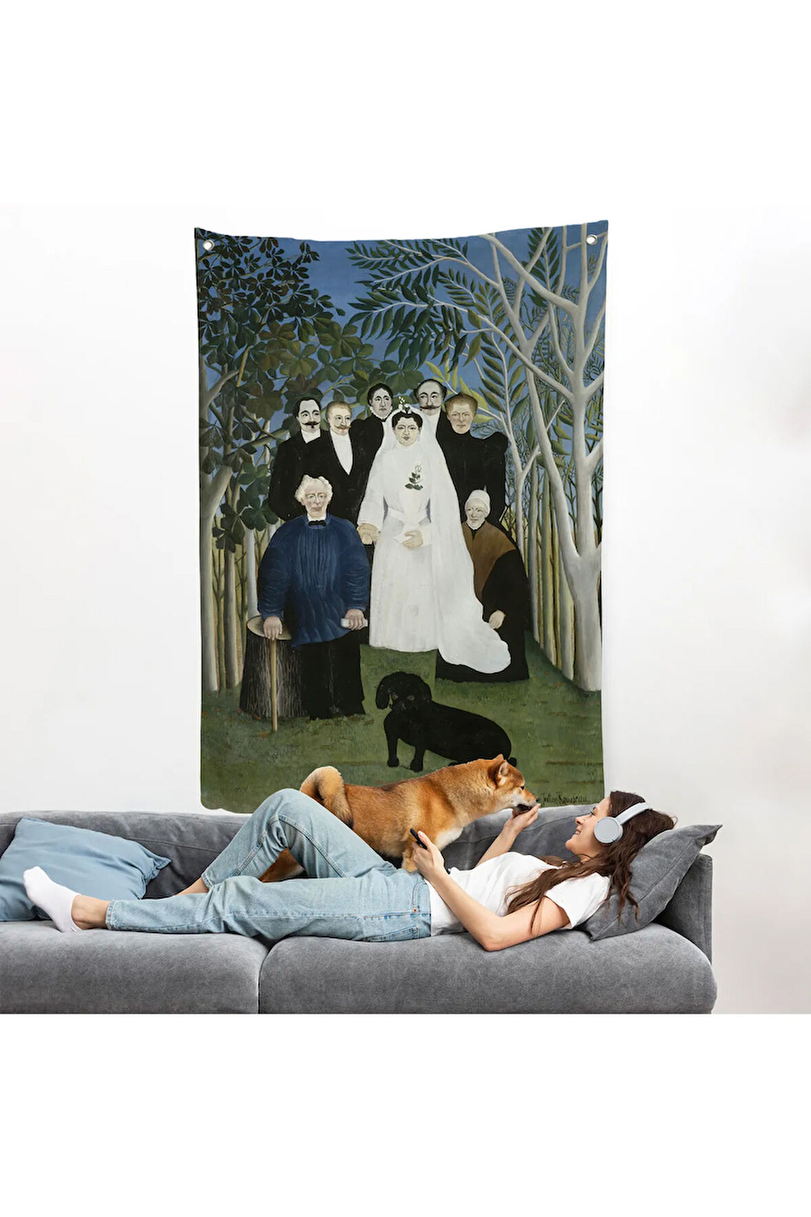 Henri Emilien Rousseau - Düğün Partisi Duvar Örtüsü - The Wedding Party-7436