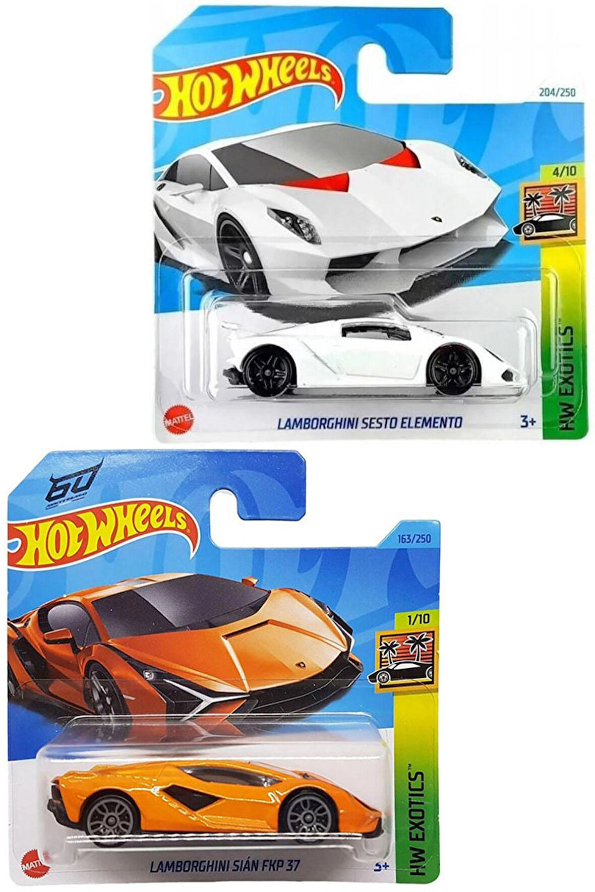 2 Araç Hot Wheels Set - Lamborghini Sesto Elemento & Lamborghini Sian FKP 37 (1/64)
