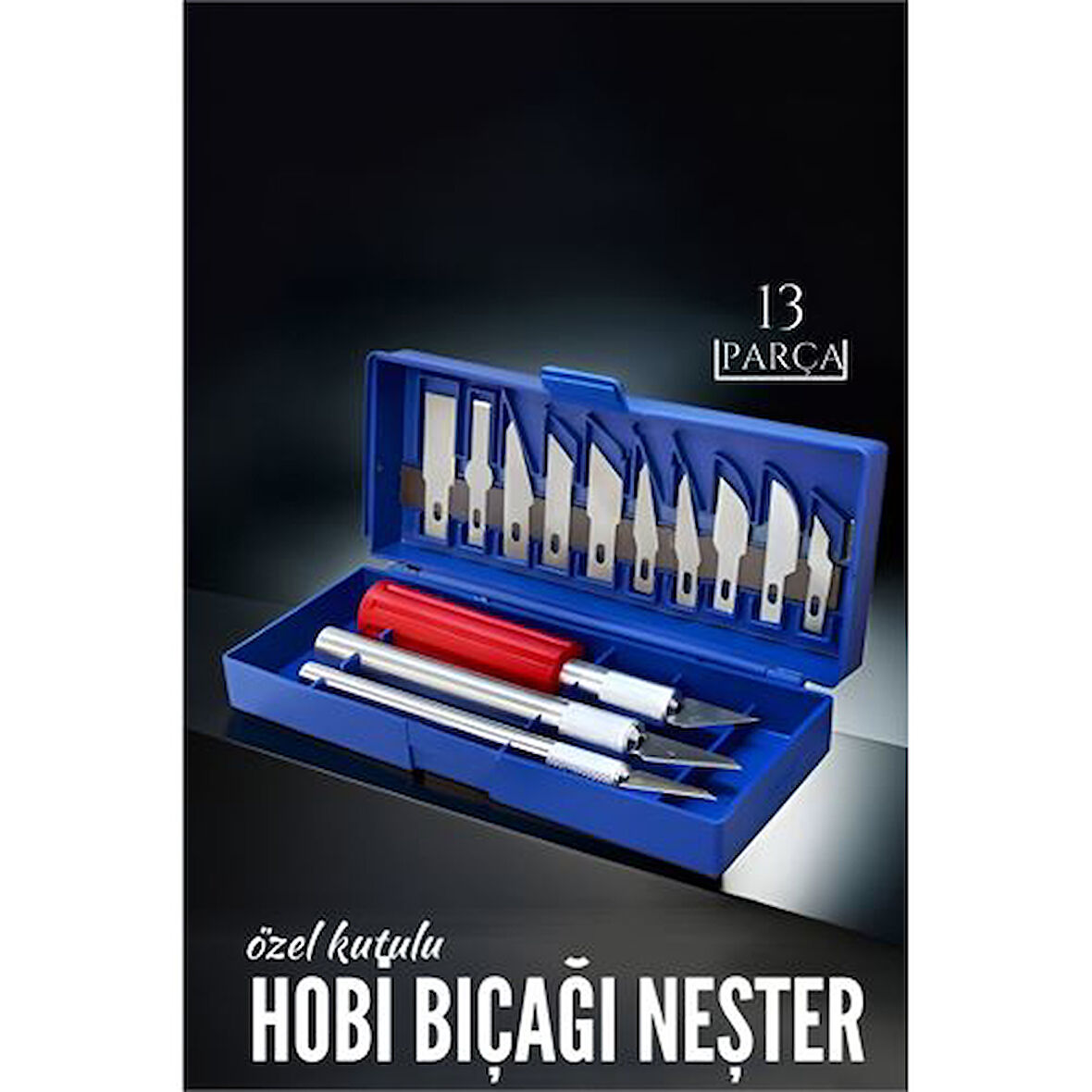  13 Parça Özel Kutulu Hobi Bıçağı Seti