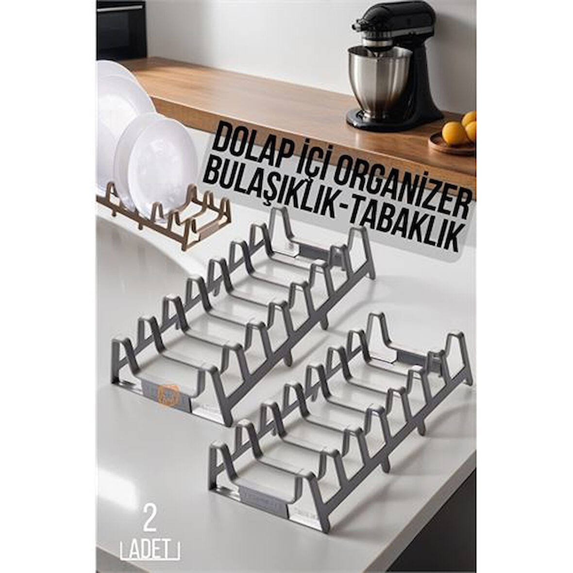  2 li Dolap İçi Tencere Kapak Ve Tabak Düzenleyici Kurutmalık Organizer