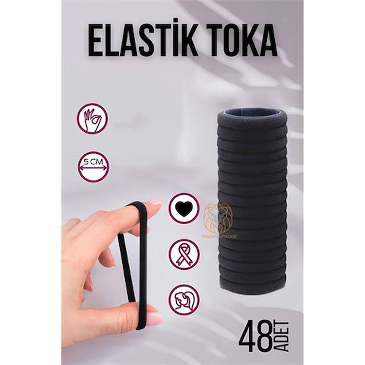 ModaCar Elastik Toka 48 ADET SİYAH