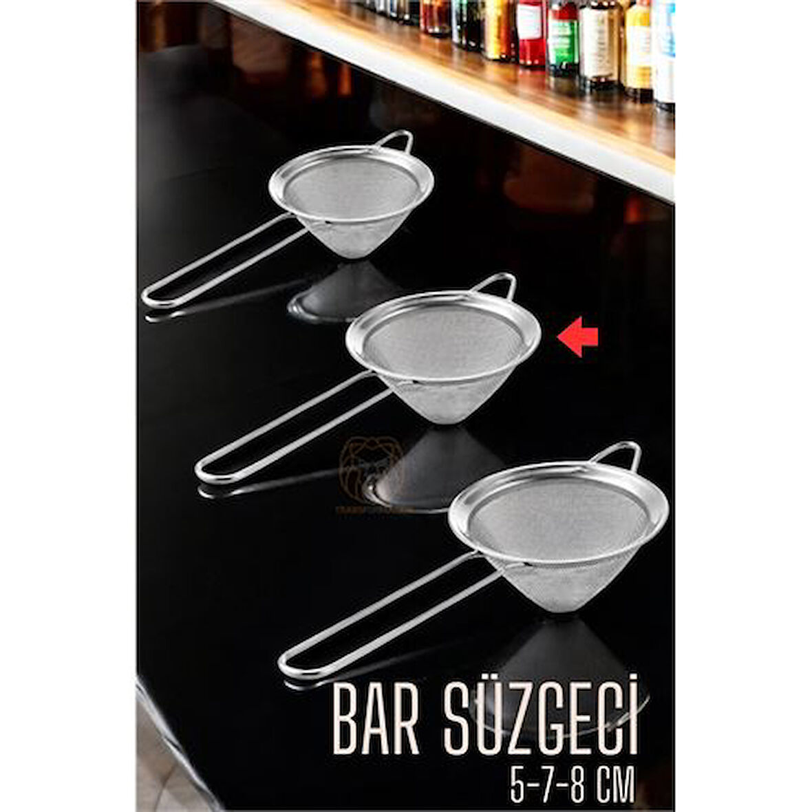 ModaCar Bar Süzgeci Bar Strainer 3 Boy Set 5 7 8 cm