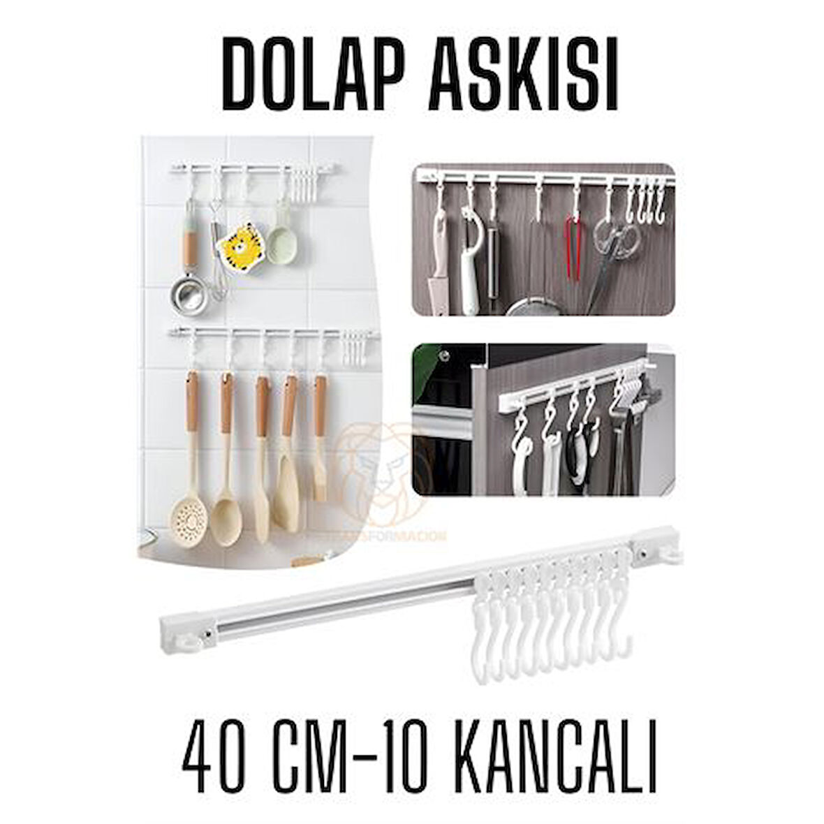 ModaCar Kayar Askılı Mutfak Dolap Askısı Banyo Askısı