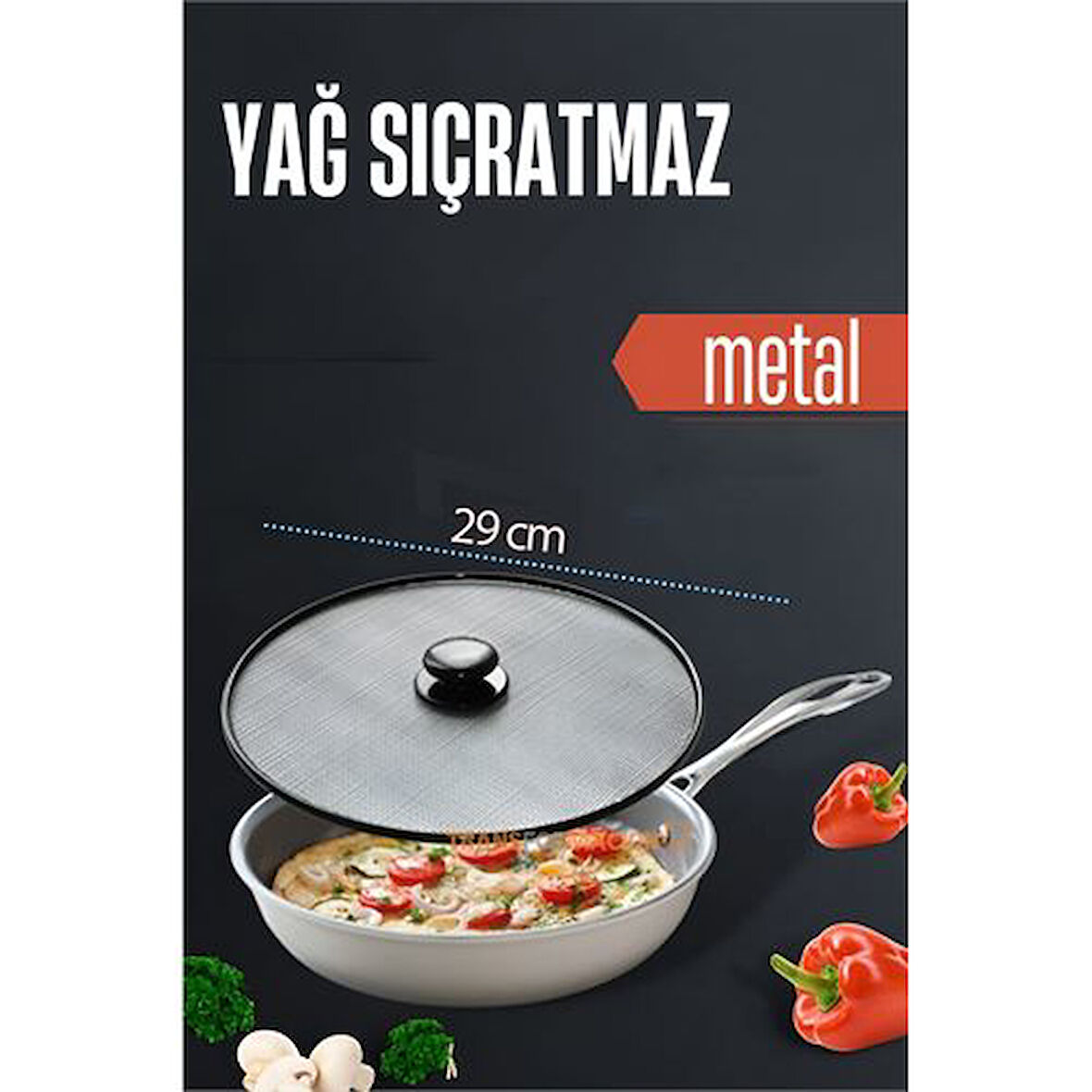 ModaCar Yağ Kızartma Sıçratmaz Kapak 29 Cm