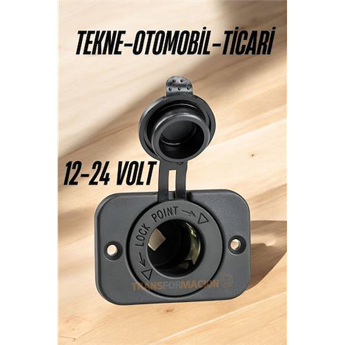 ModaCar 12-24 Volt Çakmak Giriş Soket Tekne Oto Kamyonet Soketi Marine Tip Soket