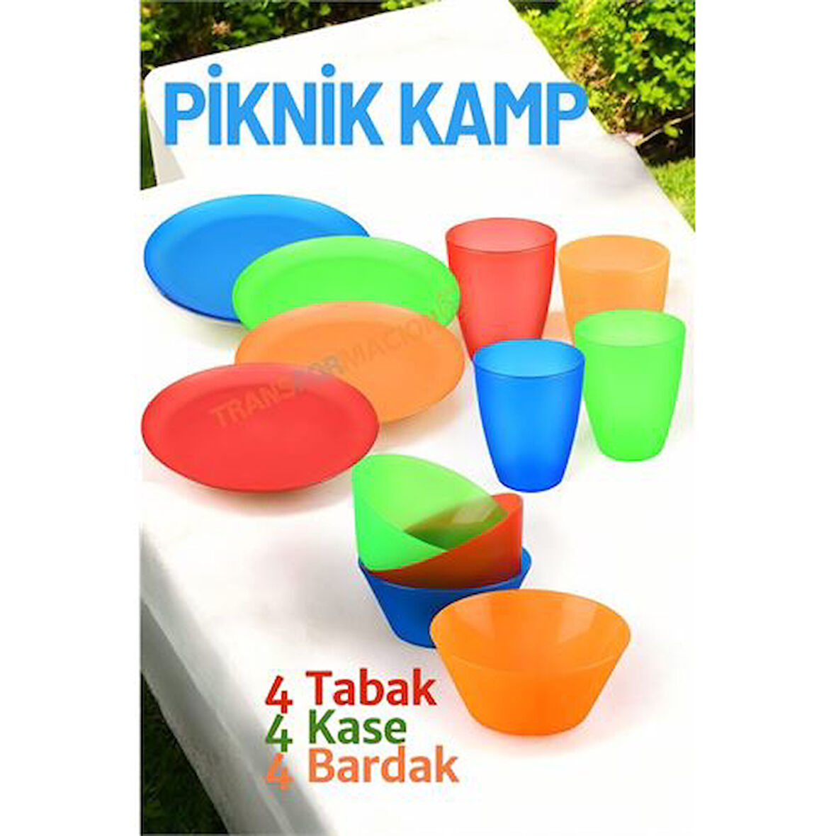 ModaCar Tabak Kase Bardak Seti Kamp Piknik Seti 12 adet