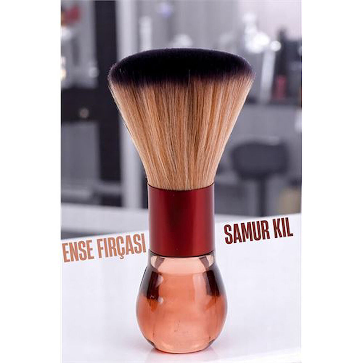 Modacar Samur Berber Ense Fırçası Saç Temizleme Fırçası - Berber Temizlik Fırçası- Kuaför Berber Malzemesi