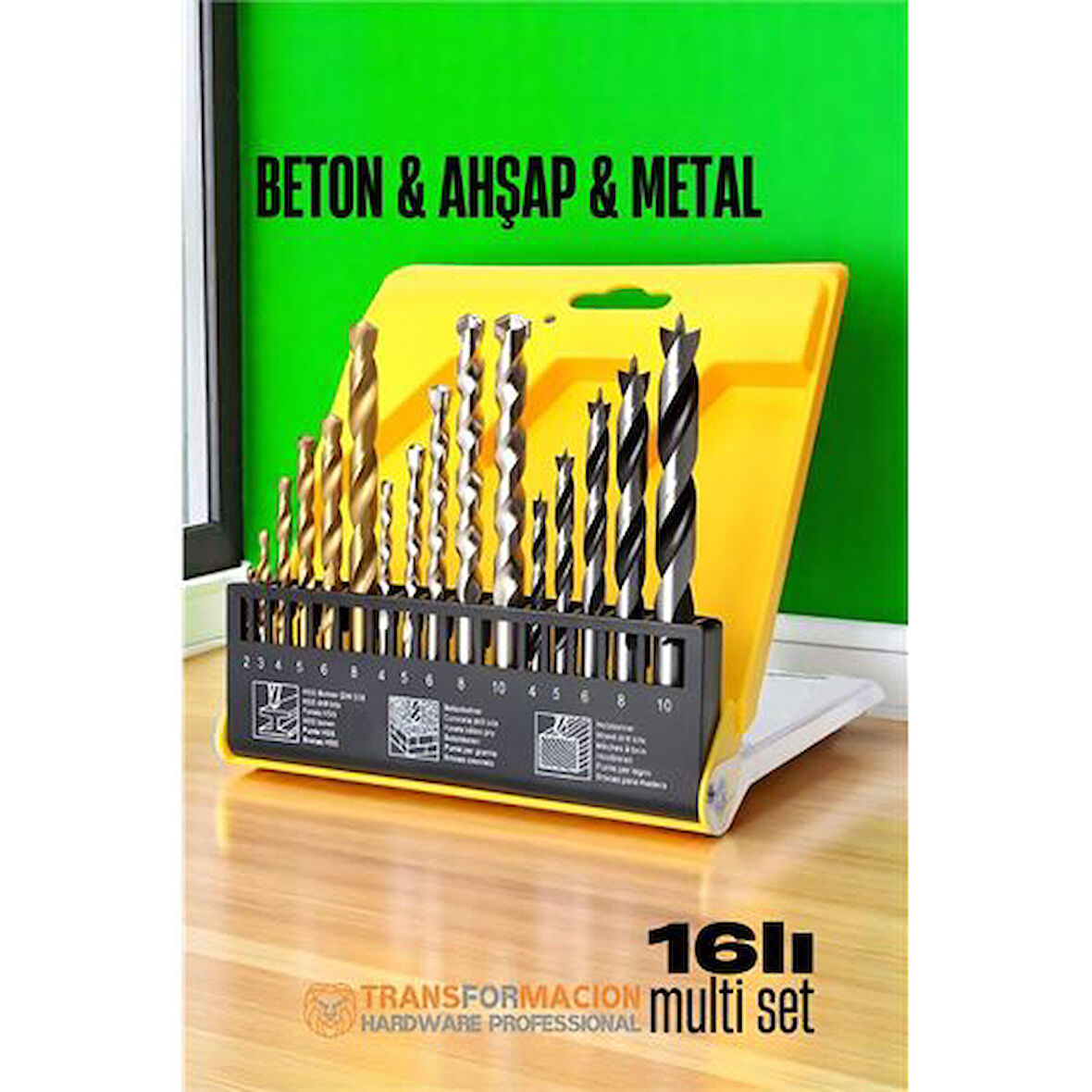 Modacar Matkap Ucu Seti- Beton Metal Ahşap Matkap Ucu Drill Bits Set 16 lı SET
