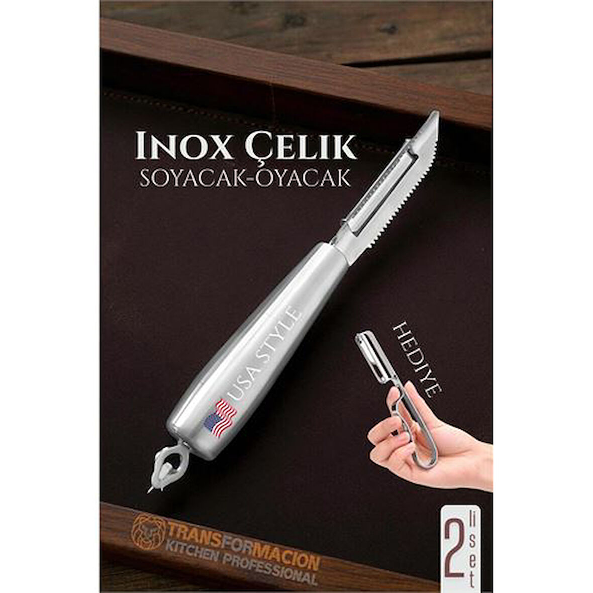 Modacar Inox Soyacak - Sebze Soyacağı - Kabak Dolma Oyacağı 2 li SET