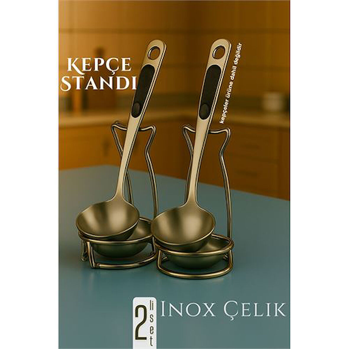 Modacar Inox Kepçe Standı - 2 li Kaşık Kepçe Standı- Profesyonel Şef Tasarımı