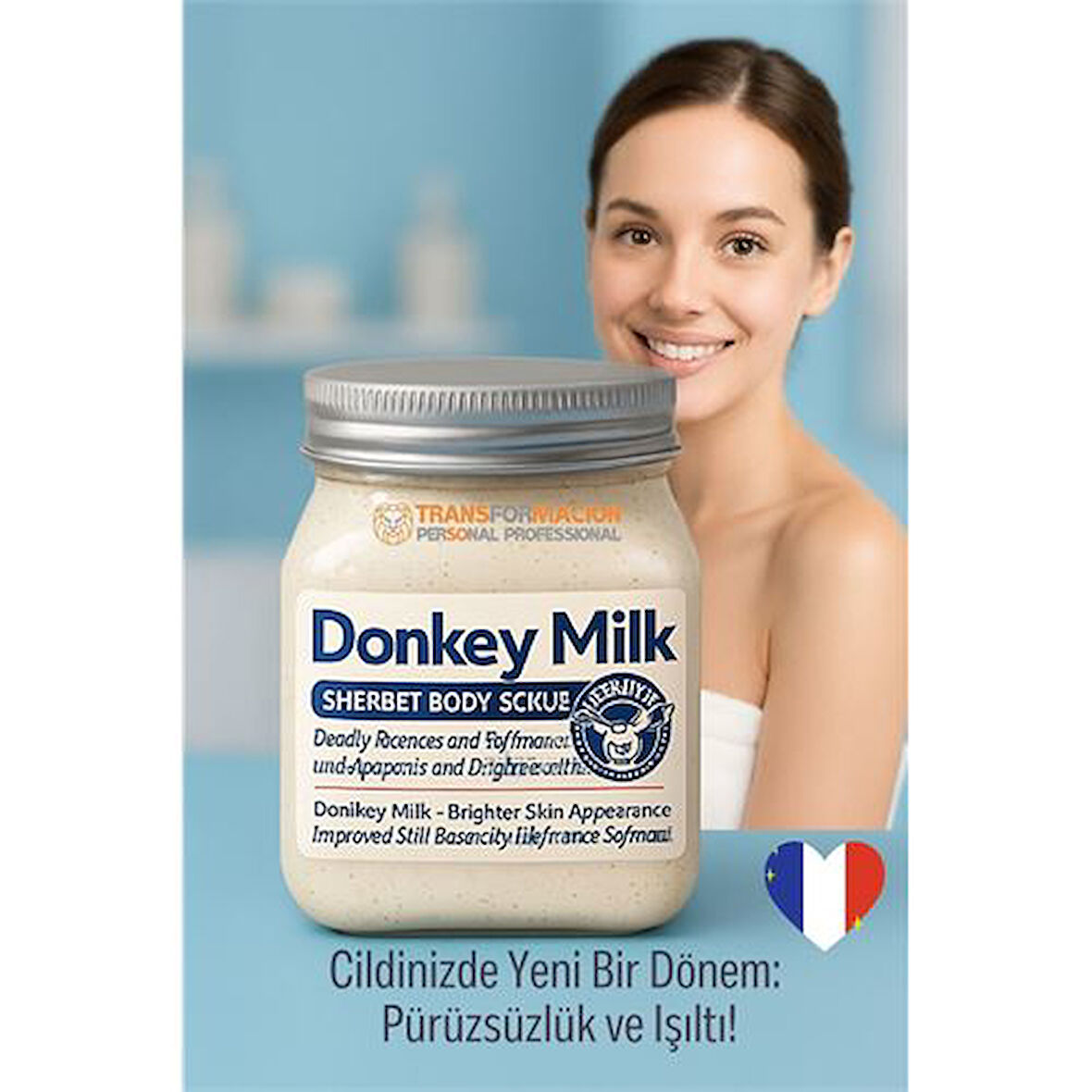 Modacar Donkey Milk Vücut Peelingi 500 ml - Ölü Deri Temizleyici, Cilt Aydınlatıcı ve Yoğun Nemlendirici Vücut Scrubı