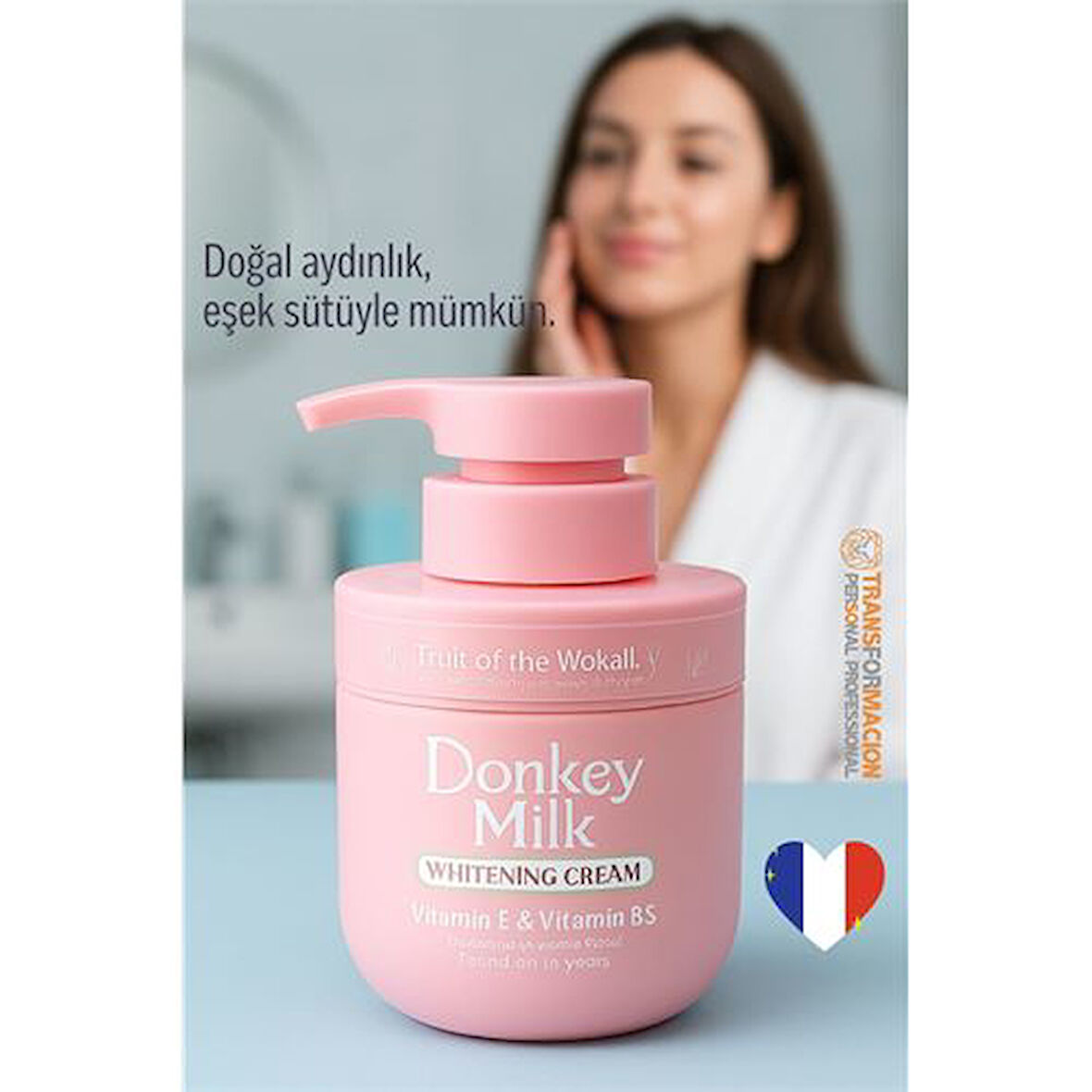 Modacar Eşek Sütlü Beyazlatıcı Krem Vitamin E/B5 400 ml, Vitaminli Cilt Tonu Eşitleyici