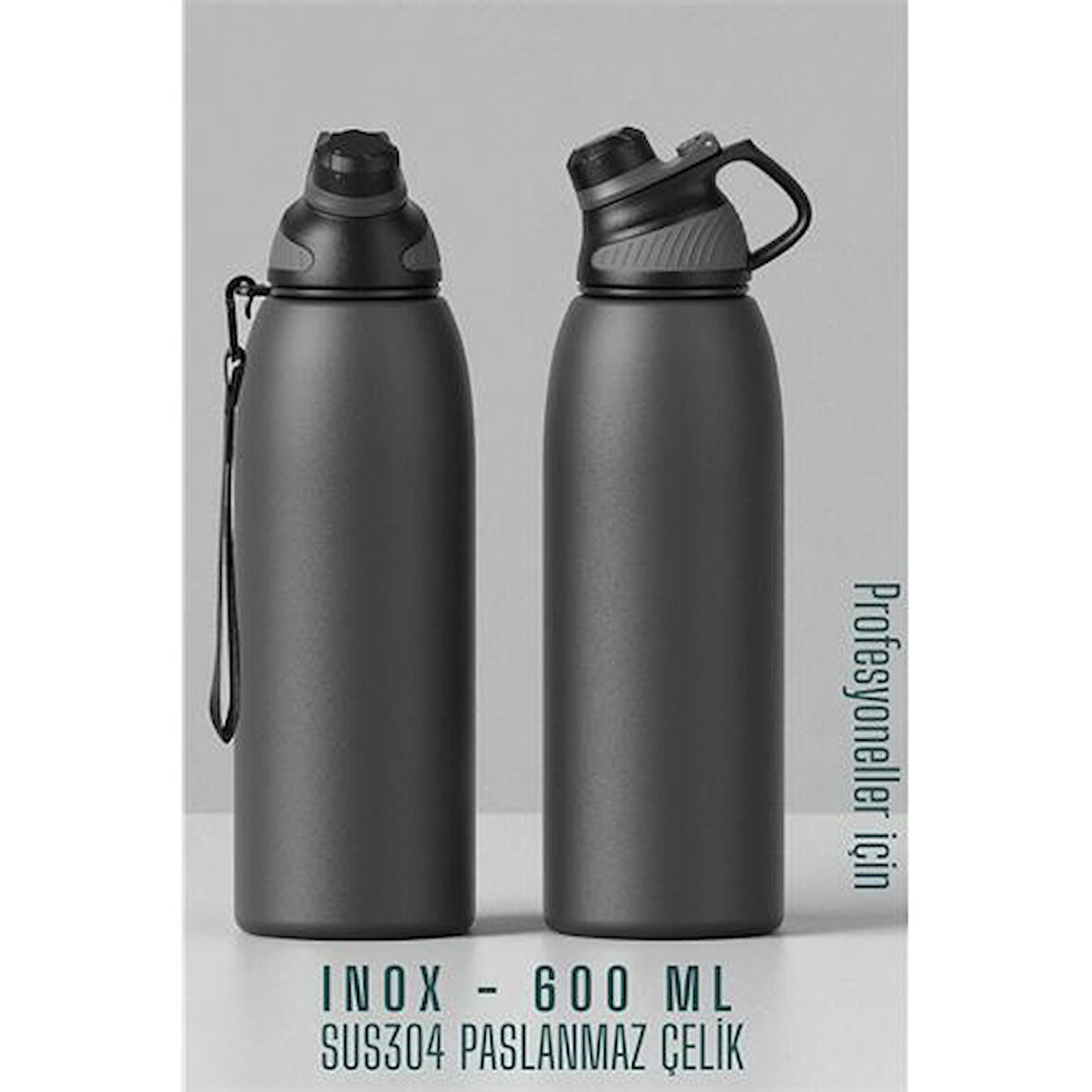 Modacar Inox Çelik Termos - 600 ml  SUS304 Çelik Termos Profesyonel GRİ