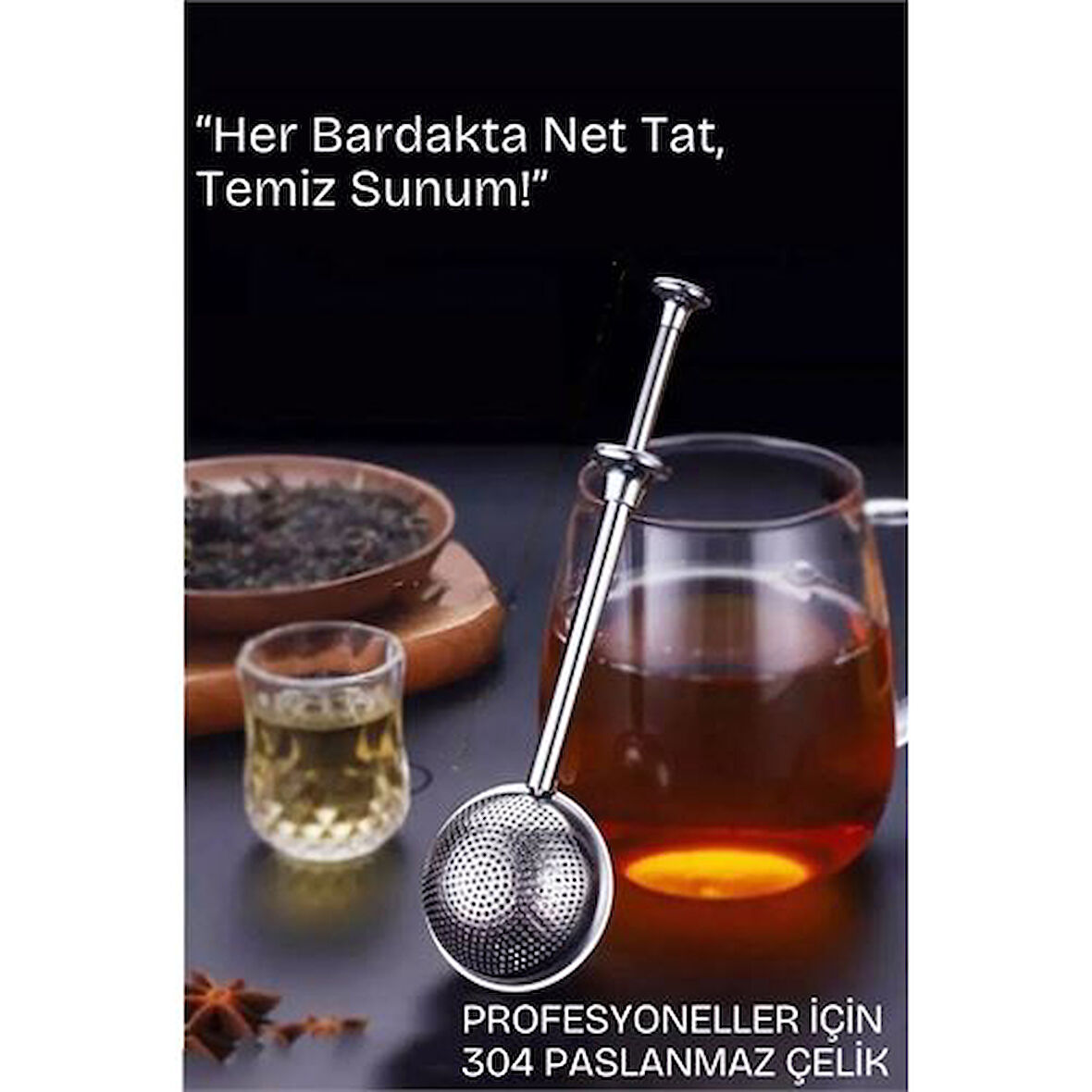 Modacar Bitki Çayı Süzgeci –Çay Demleme Aparatı  Profesyonel 304 Paslanmaz Çelik