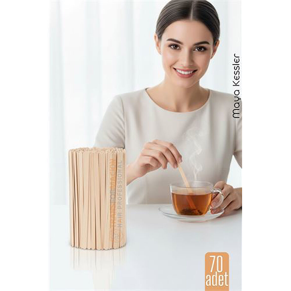 Ahşap Karıştırıcı Kaşık – 70'li Paket | Çay, Kahve ve Servis İçin Hijyenik ve Pratik!