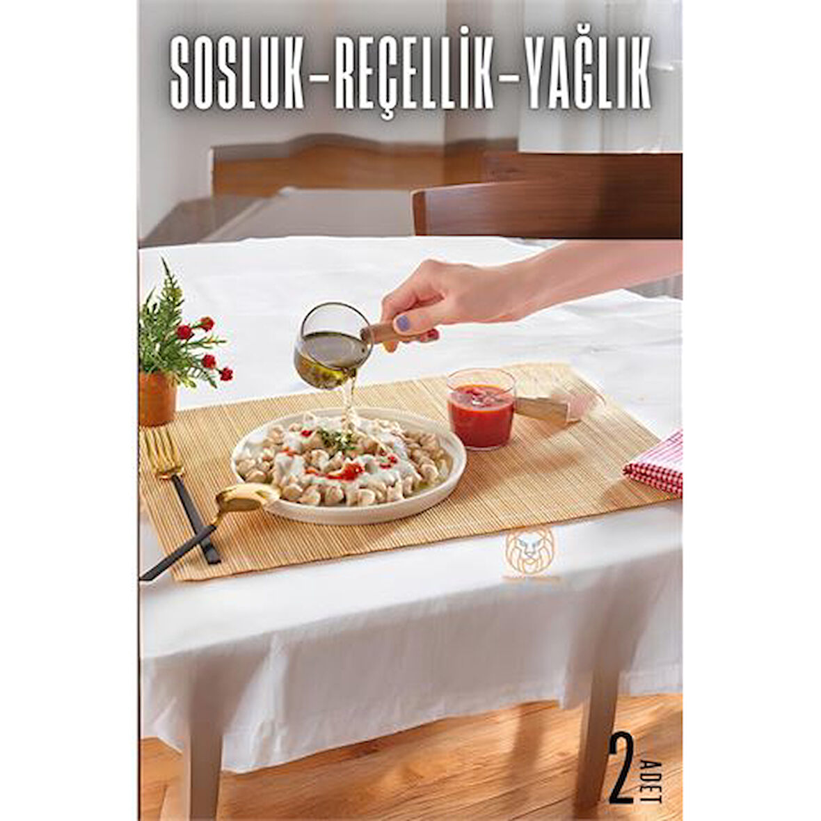  Reçellik Sosluk  Ahşap Saplı Mika 2 ADET