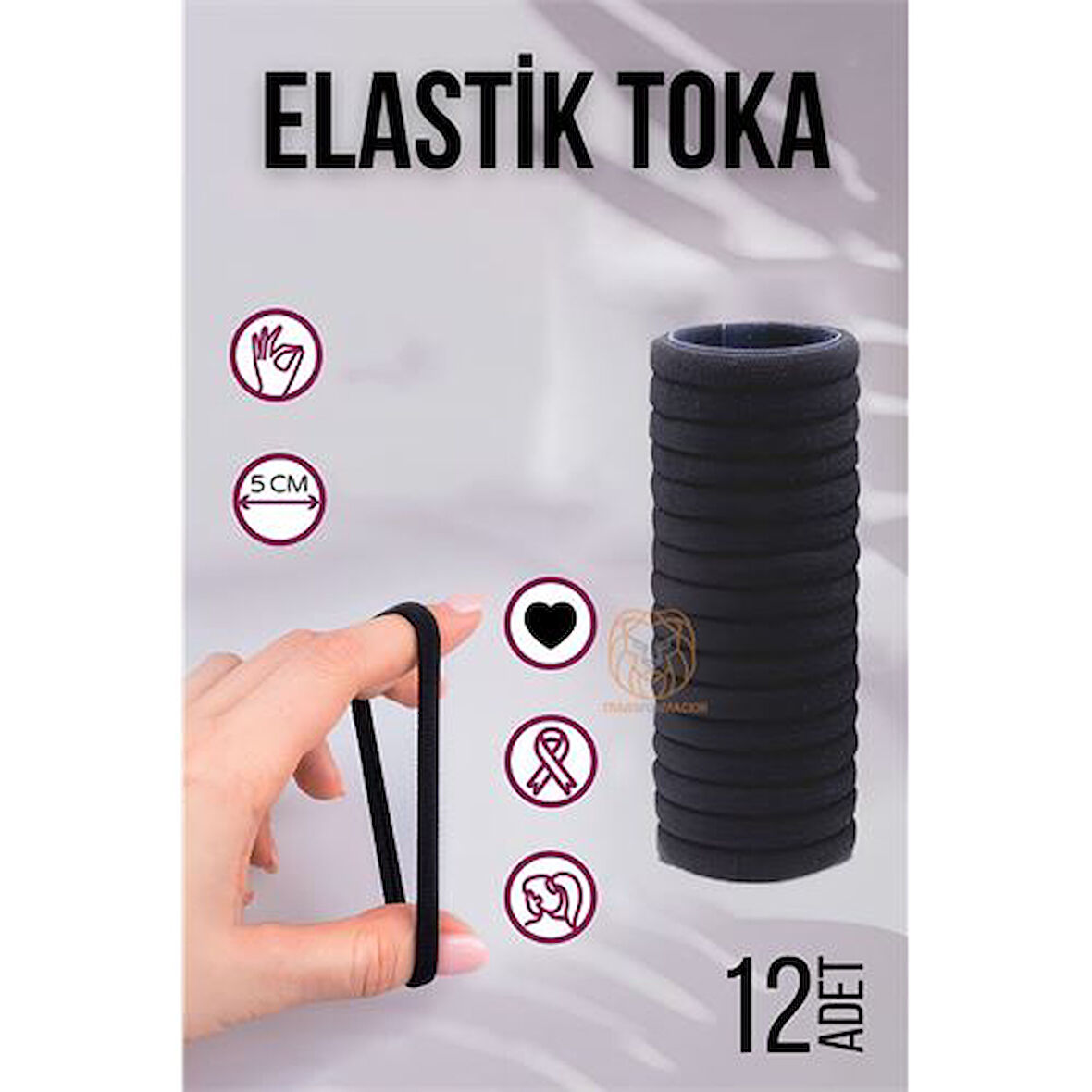 ModaCar Elastik Toka 12 ADET SİYAH