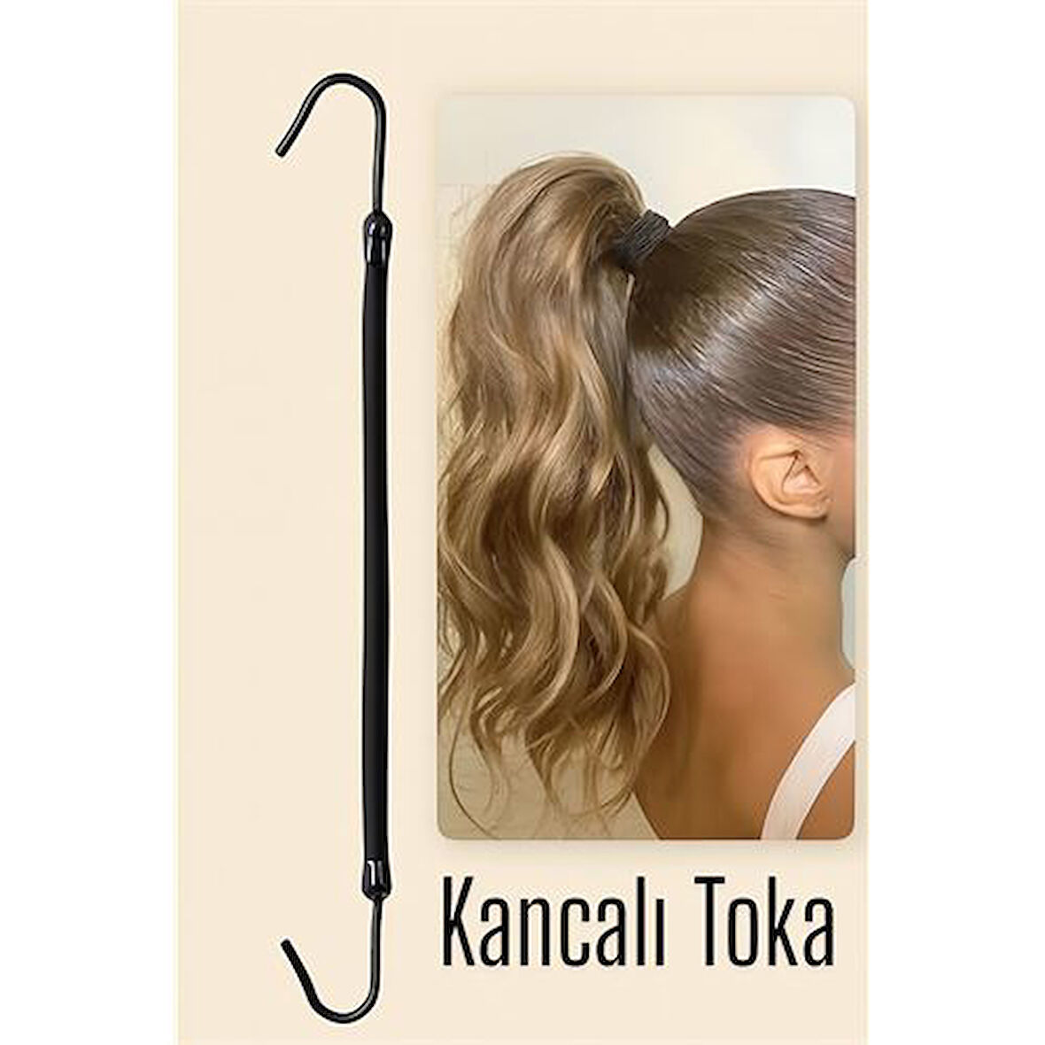 Kancalı At Kuyruğu Lastik Toka 1 ADET