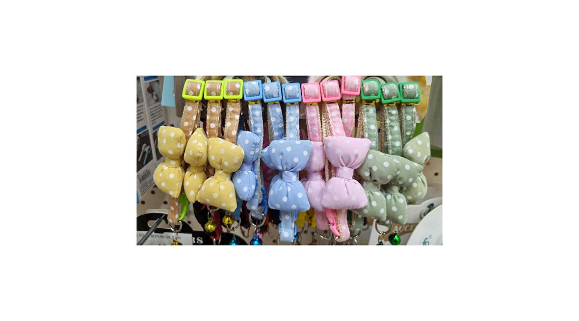 RENKLİ KURDELELİ AYARLANABİLİR KEDİ TASMASI