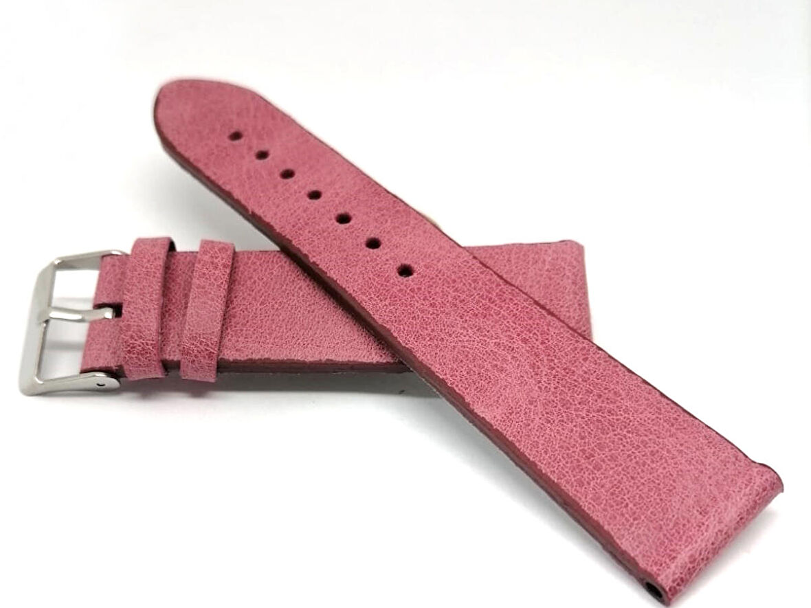 Her Saate  uyumlu hakiki Grizi  Deri saat kordonu 22  mm   pembe
