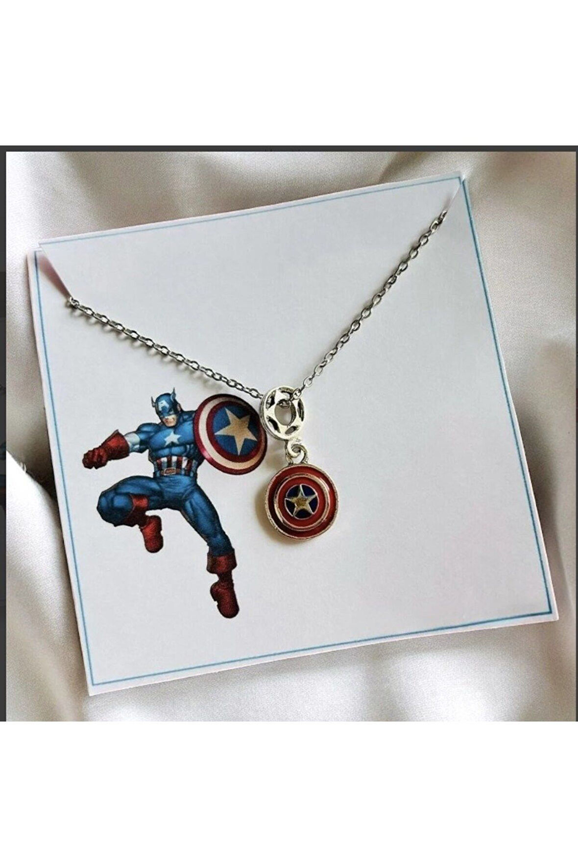 Avengers Kaptan Amerika  Çelik Kolye Hediyelik Şık Aksesuar Takı