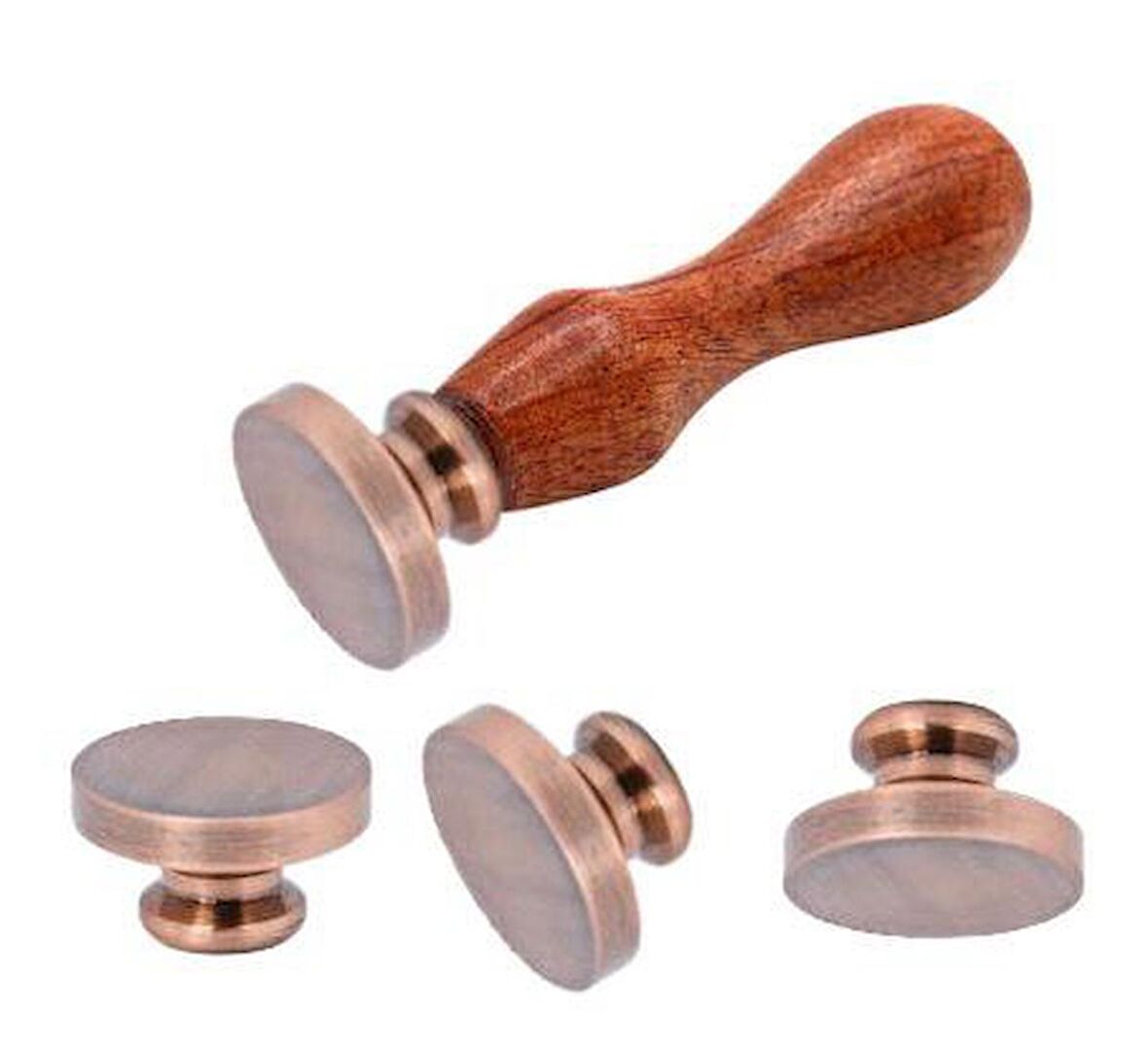 Boş Mum Mühür Pirinç Damga Başlığı Yuvarlak 25mm Bakır Copper