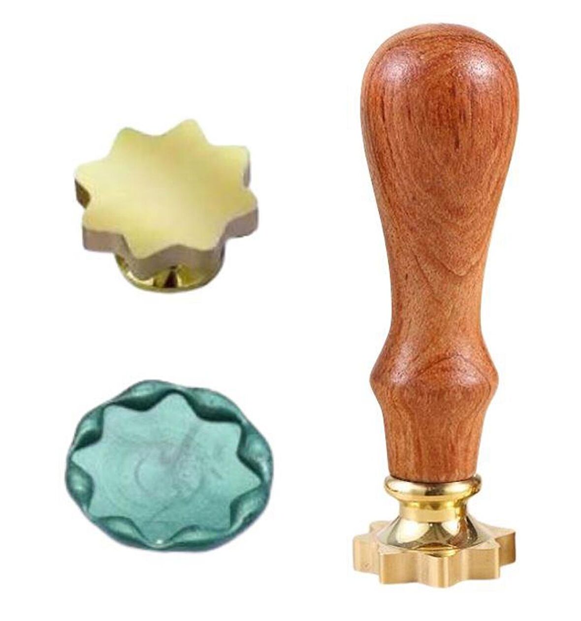 Boş Mum Mühür Pirinç Damga Başlığı Sekizgen Yıldız 24x284mm