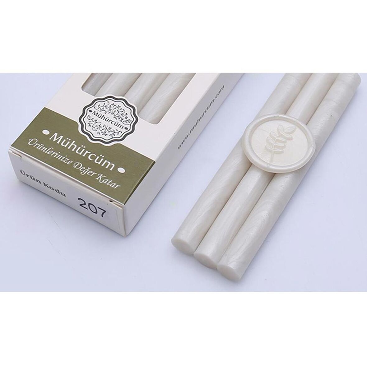 Mühür Mumu Çubuk 11mmx120mm 10 lu Paket Model: 207 İNCİ GÜMÜŞ