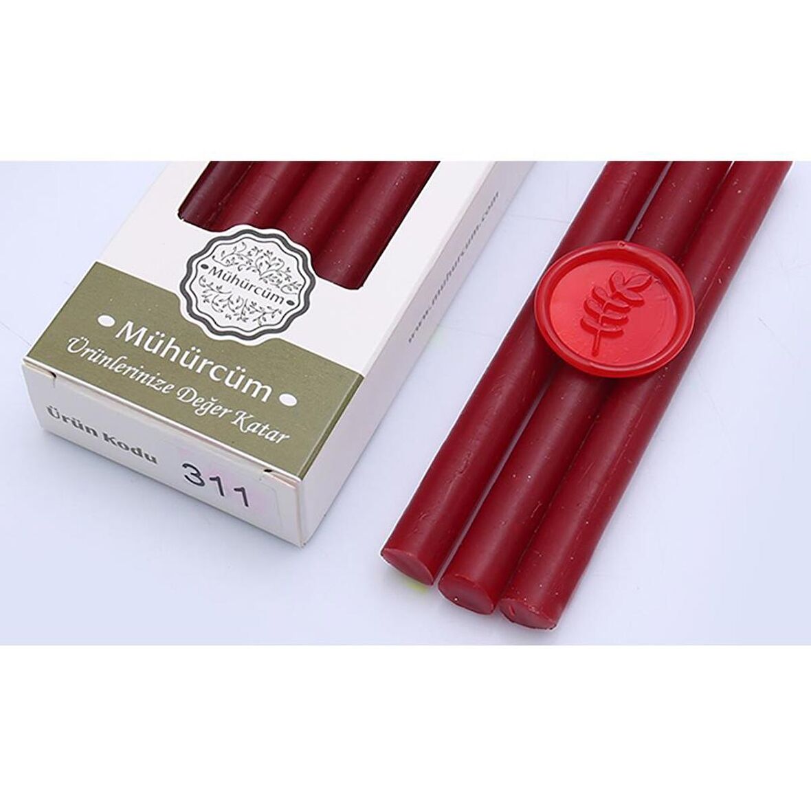 Mühür Mumu Çubuk 11mmx120mm 10 lu Paket Model: 311 KİRAZ KIRMIZI