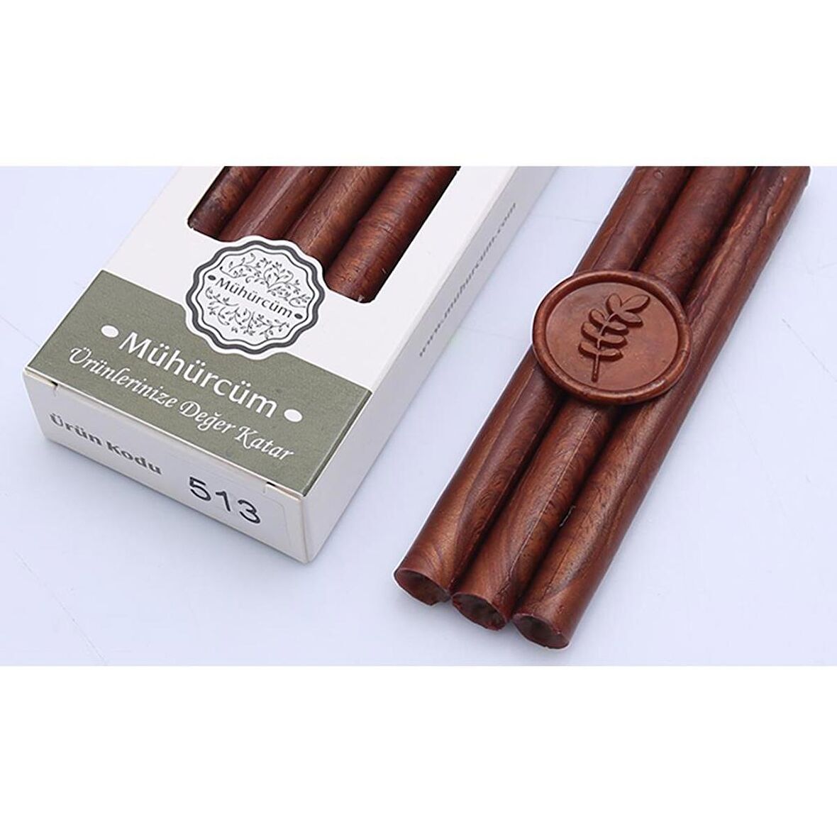 Mühür Mumu Çubuk 11mmx120mm 10 lu Paket Model: 513 KIZIL BRONZ