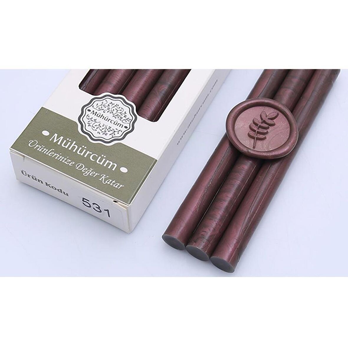 Mühür Mumu Çubuk 11mmx120mm 10 lu Paket Model: 531 SATEN PATLICAN