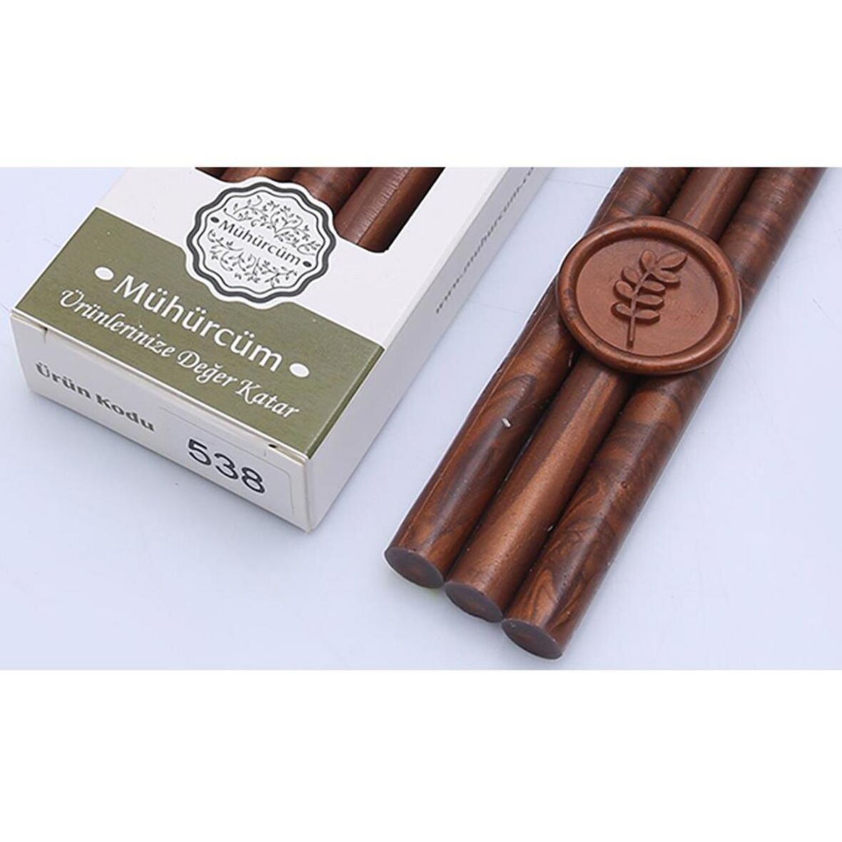 Mühür Mumu Çubuk 11mmx120mm 10 lu Paket Model: 538 BRONZ KAHVE