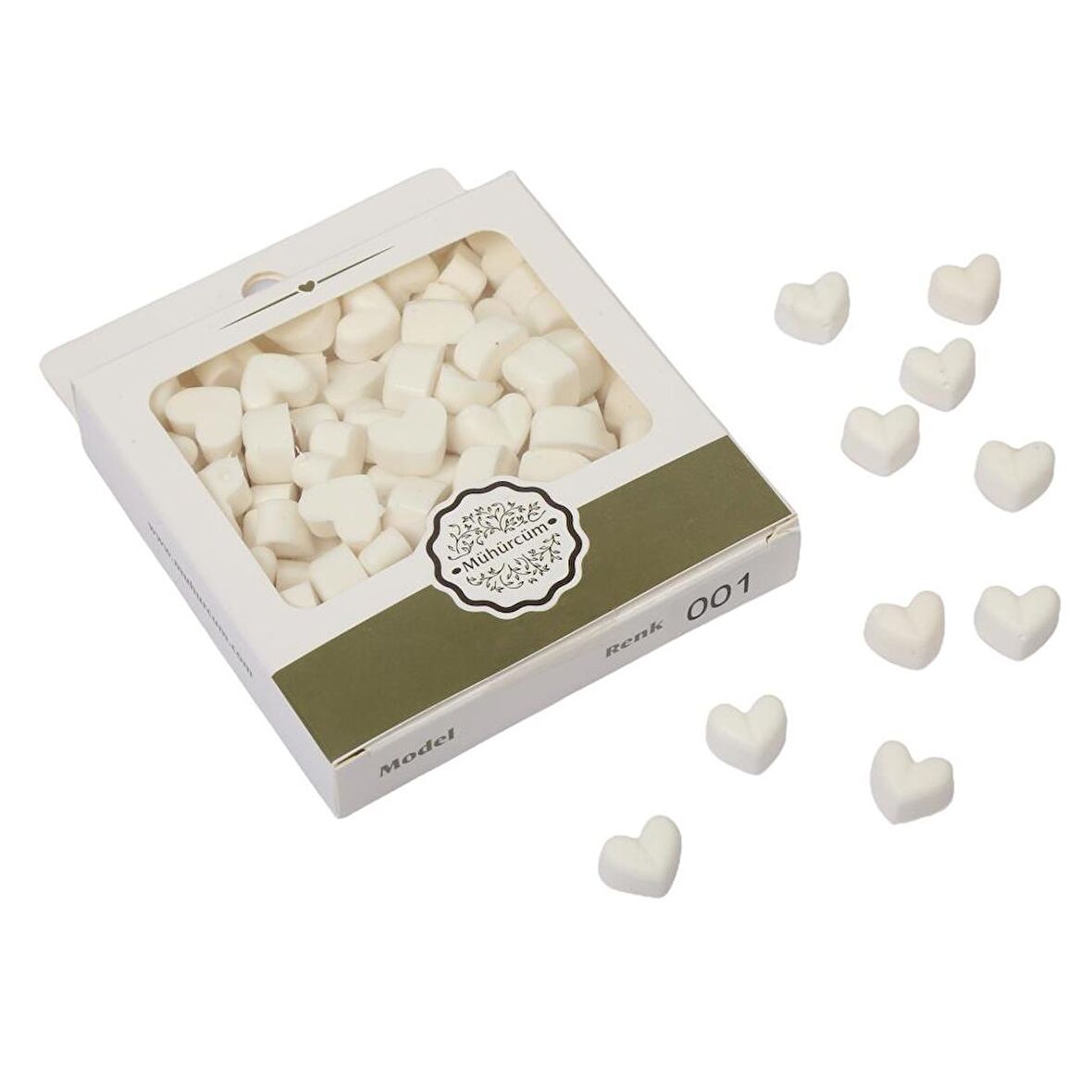 Mühür Mumu Eritme Kalp Boncuk Paket Model No:1 BEYAZ